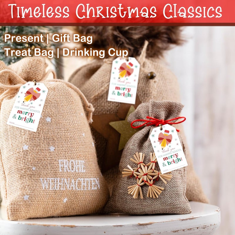 HandEasy 50 Pcs Christmas Gift Tags, 2.1"×3.5" Teacher Gift Tag, Classroom Treat Tag, Teacher Appreciation Hangtag,Wrap for Party Favor - B12 - Image 4